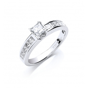 18ct White Gold 1.00ct Princess Cut Diamond Ring